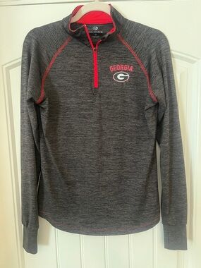 Colosseum Women’s Black/Gray/Red Georgia Bulldog 3/4 Zip-Up Sz M NWOT
